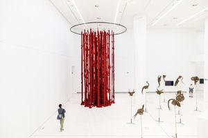 Cecilia Vicuña, ’Quipu Womb (The Story of the Red Thread, Athens)’ (2017). documenta 14, Athens (8 April–16 July 2017). Courtesy Ocula. Photo: Charles Roussel.